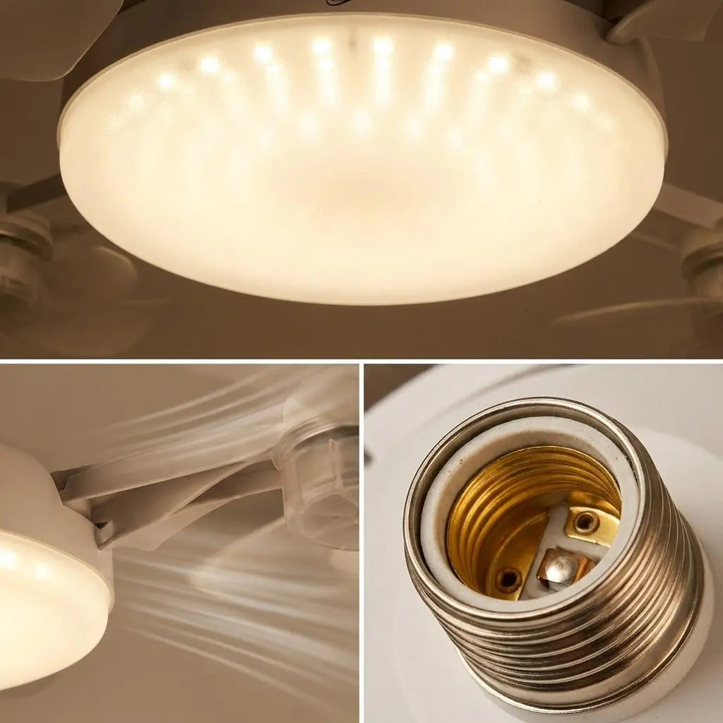 Detalle de las aspas del ventilador de techo LED Felmiro