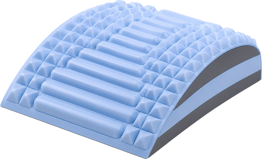 Acemend Back Stretcher seen from above, showing the ridged surface, the acupressure nodes and the centre channel